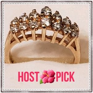 14K yellow gold diamond ring